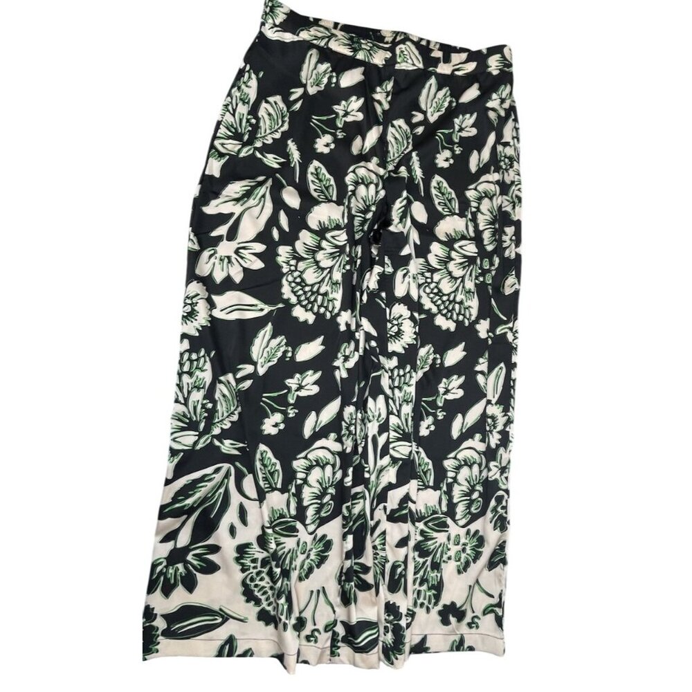 ADRIANNA PAPELL  WOMAN FLORAL PRINT WIDE LEG TROUSERS PULL ON WOVEN PANT